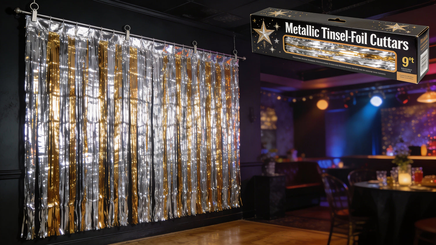 Metallic Tinsel Foil Fringe Curtains